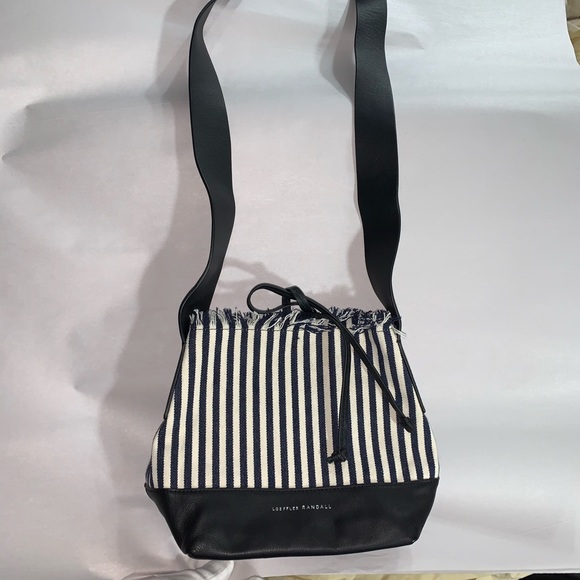 nwot LOEFFLER RANDALL pencil striped BUCKET BAG - Picture 2 of 9